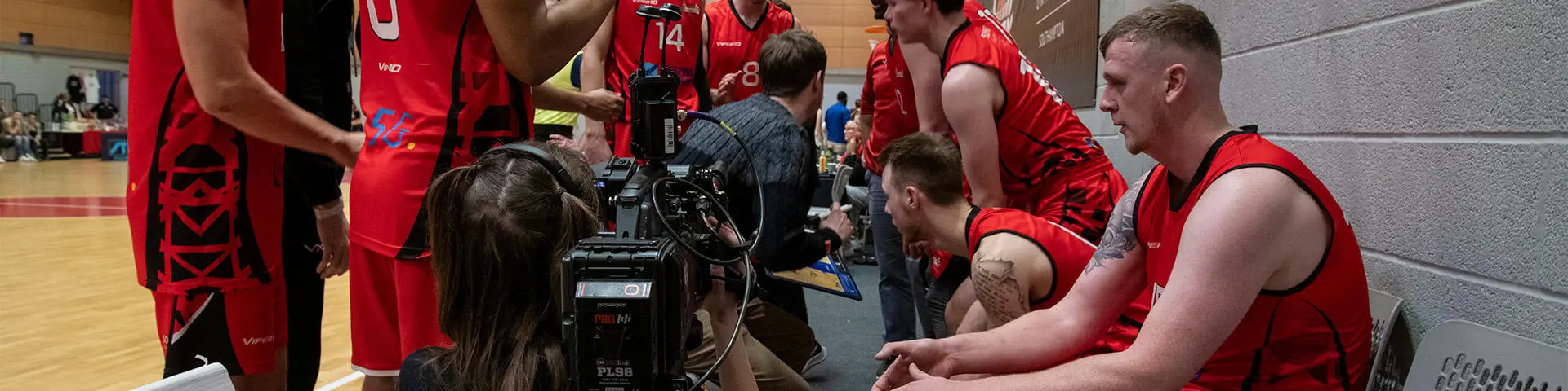 Image shows Solent Kestrels and camera operator filming