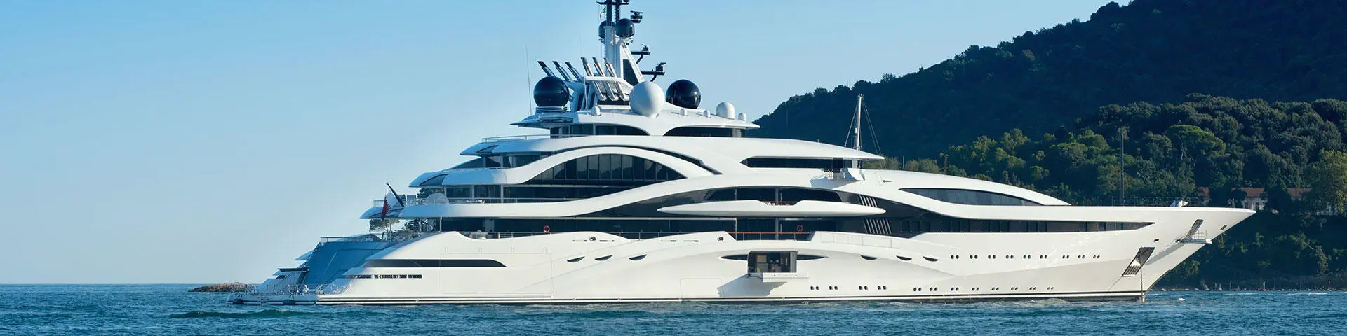 A superyacht at anchor