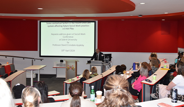 Professor David Croisley-Appleby delivering his keynote speech