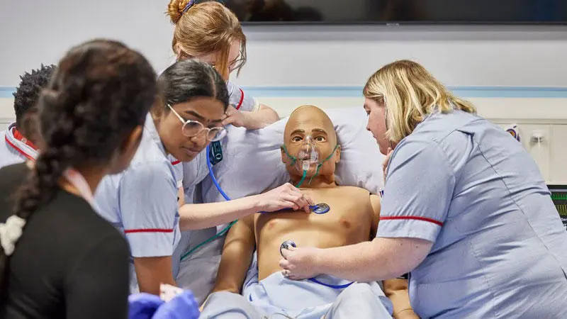 Solent nursing students in the nursing ward