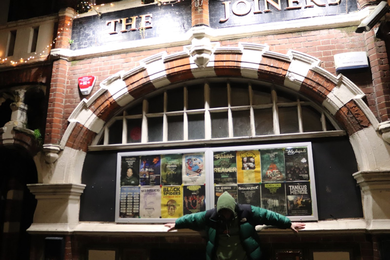 Dylan outside The Joiners