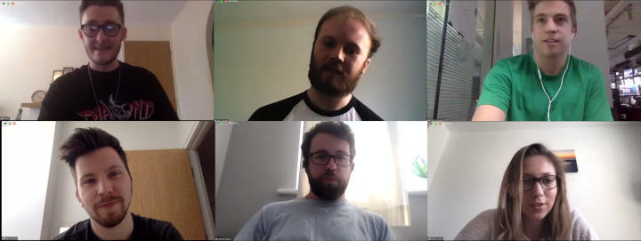 Graduate panel members on the video call