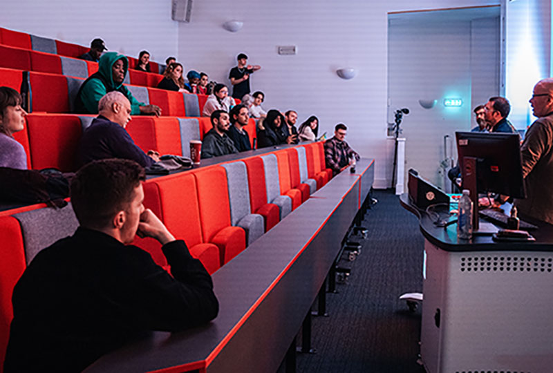 Students listening to the industry panel at the Next Step 8 conference