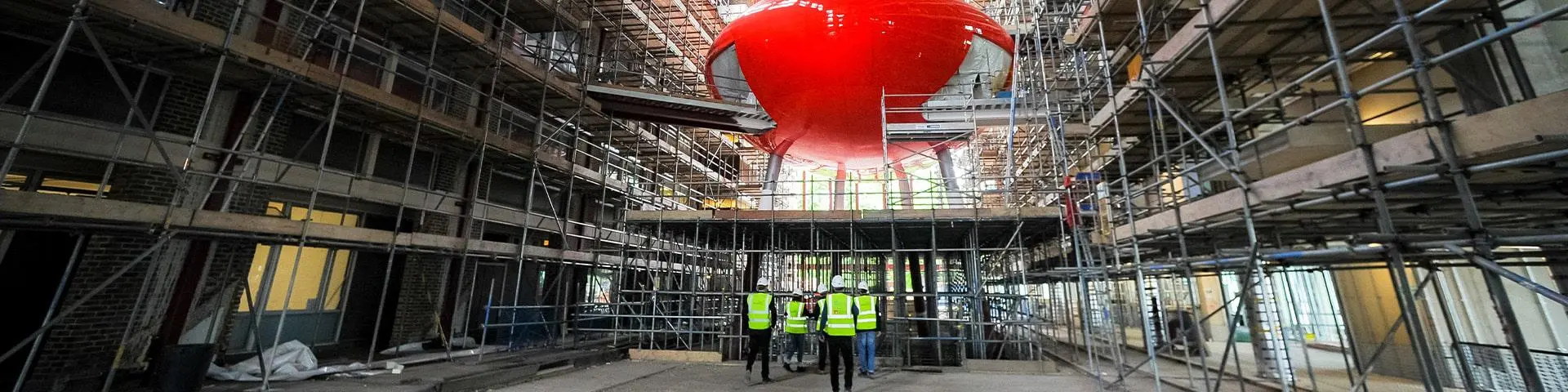 Inside The Spark at Solent, during the construction of the building.