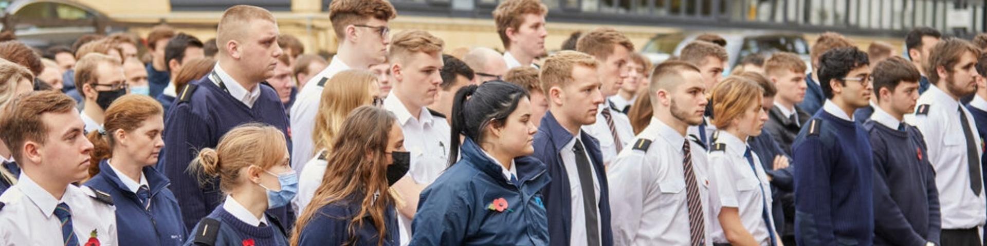 Warsash Maritime School cadets on Remembrance Sunday