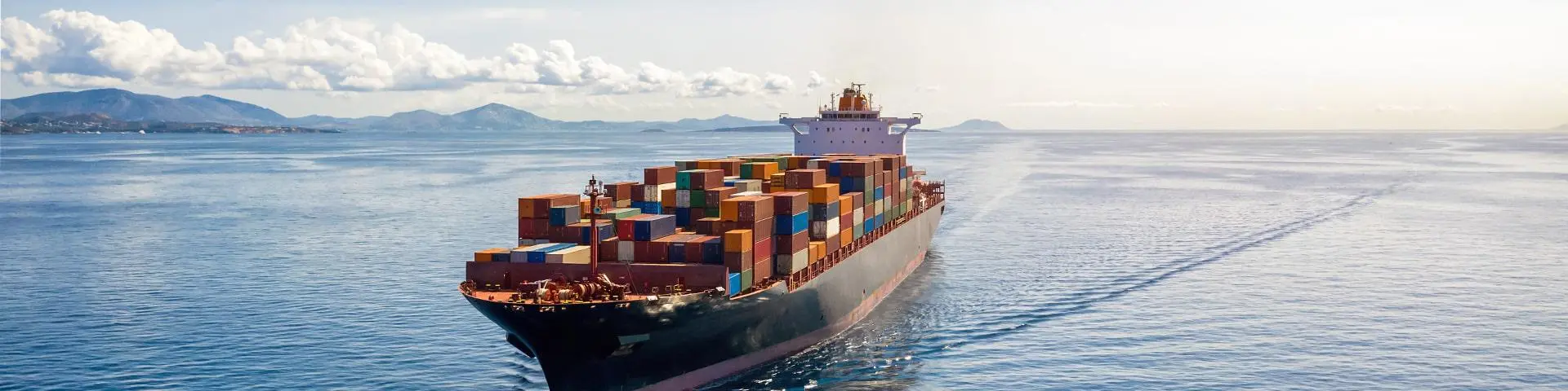 Container ship at sea