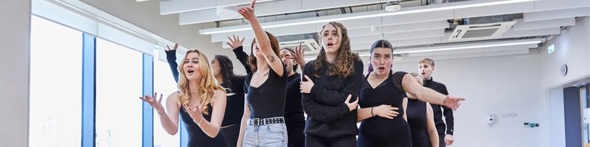 A group of performing arts students at Solent University.