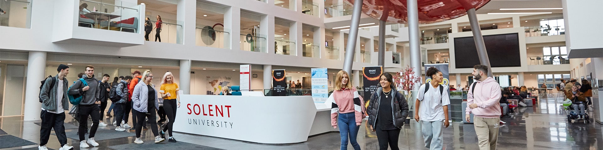 Students in The Spark at Solent University.