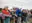 crowds at the festival wearing Union Flag hats and waving Union Flags