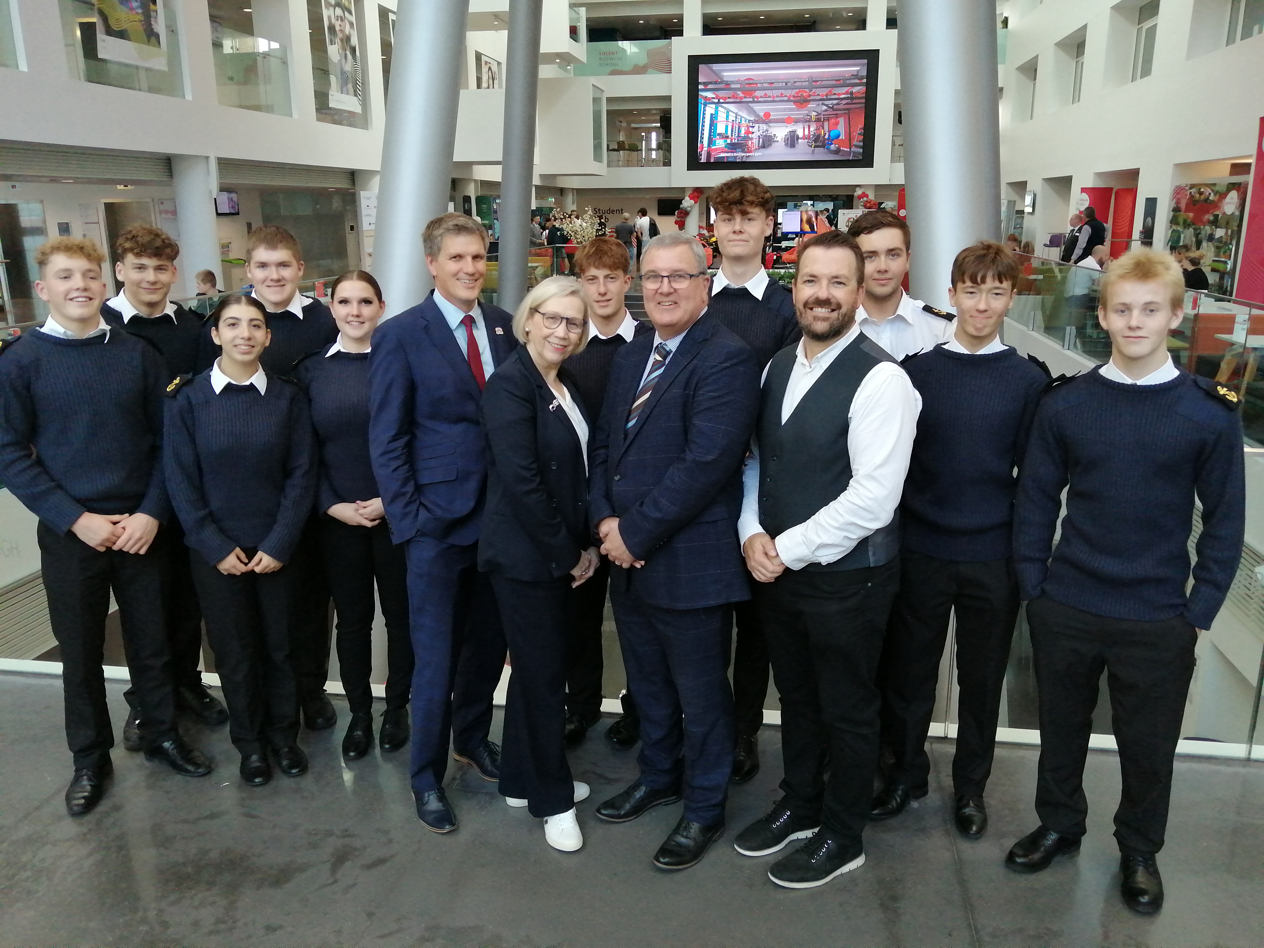 Pre-cadets and cadets in the Spark atrium