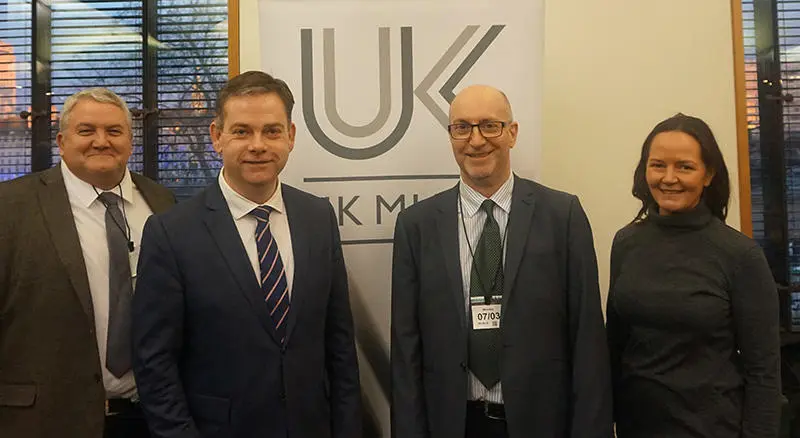 Paul Latham, CEO Live Nation; Nigel Adams MP; Paul Rutter PGL Music; and Jo Dipple, CEO UK Music (at the all-parliamentary music group)