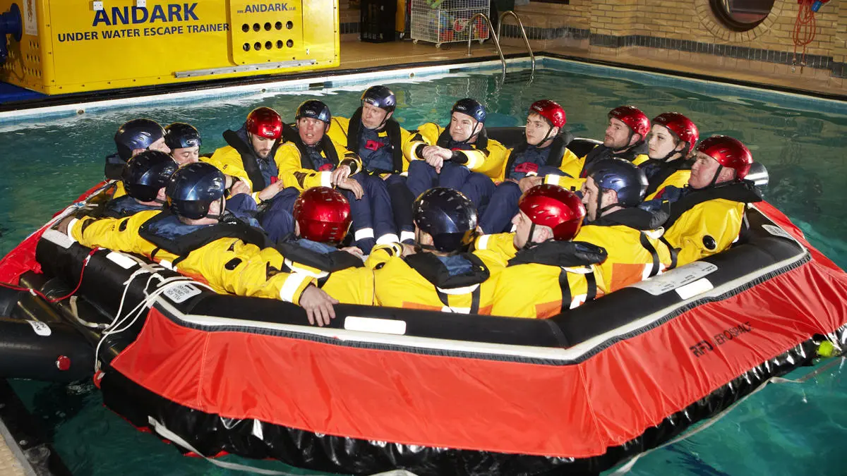 Helicopter underwater escape trainer facility at Solent University