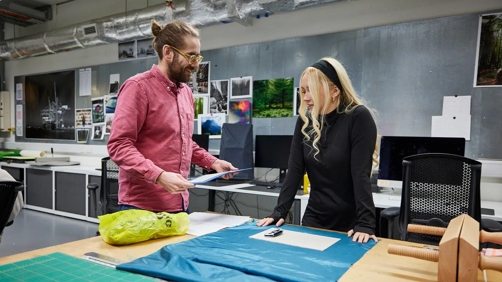 Student and Lecturer in Specialist printing and reprographics studio