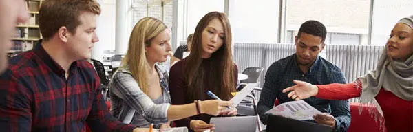 A group of students working on a project