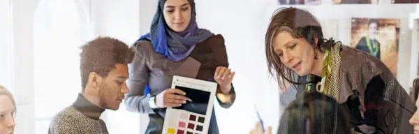 A group of students working on a project