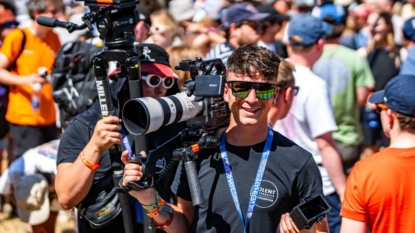 A film and TV student at Glastonbury festival