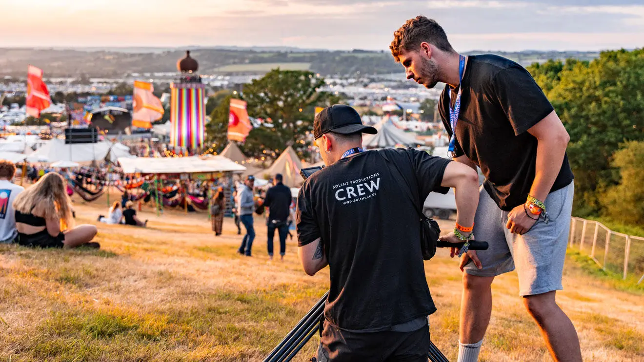 A film and TV student at Glastonbury festival