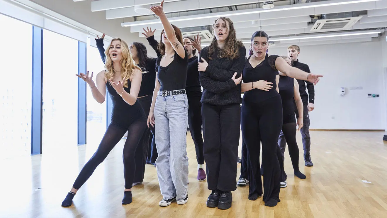 Musical theatre students in the rehearsal room