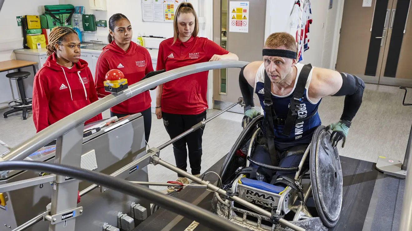 Students in the sport science lab