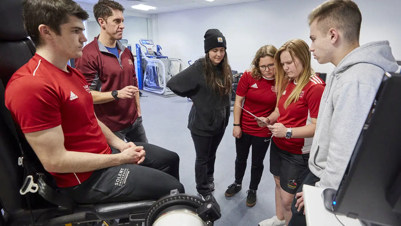 Students in the sport science lab