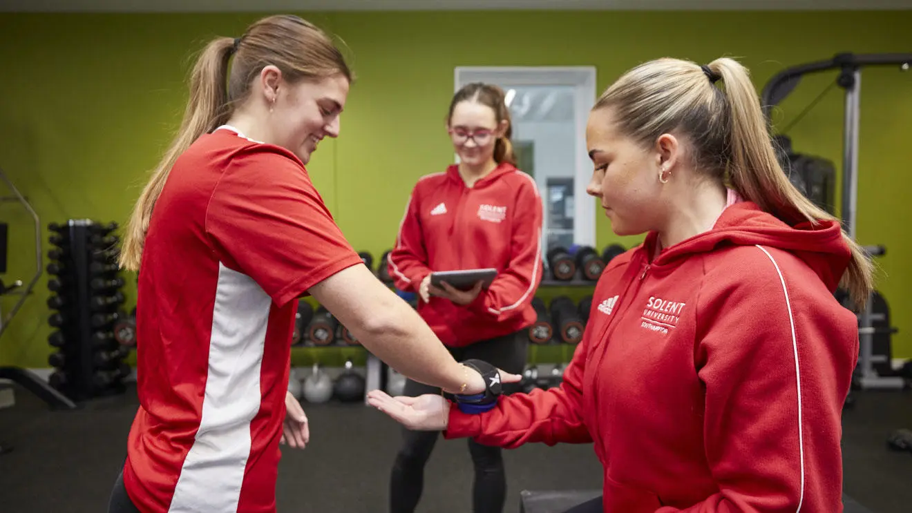 Students in the teaching gym