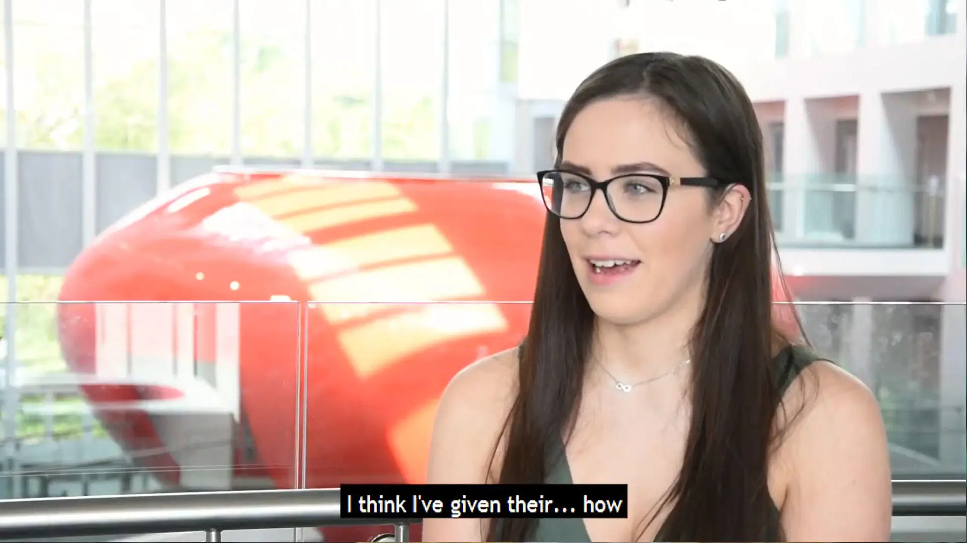 A female student talking to camera