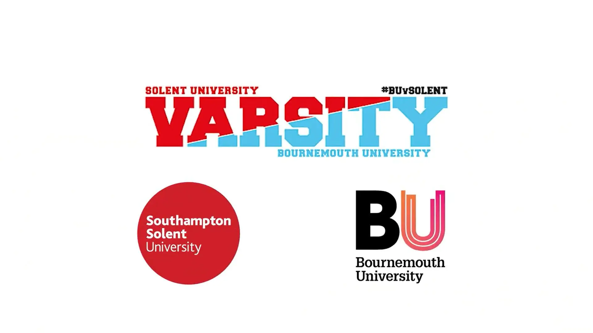 Image shows Varsity logo along with Southampton Solent University and Bournemouth University logos