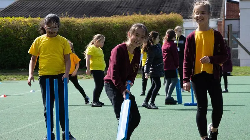 Children taking part in PE at school