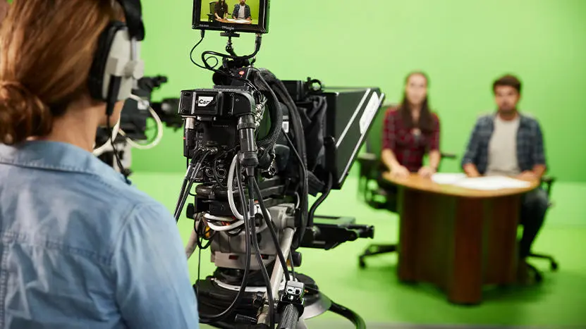 Image of people wokring in a broadcast TV studio