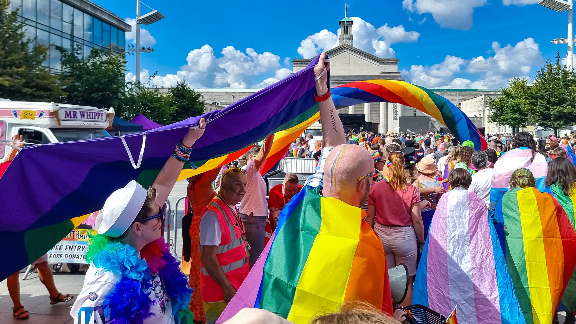 The annual Pride march in Southampton Guildhall Square