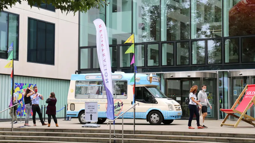 An ice-cream truck outside our Spark building, as part of welcome week