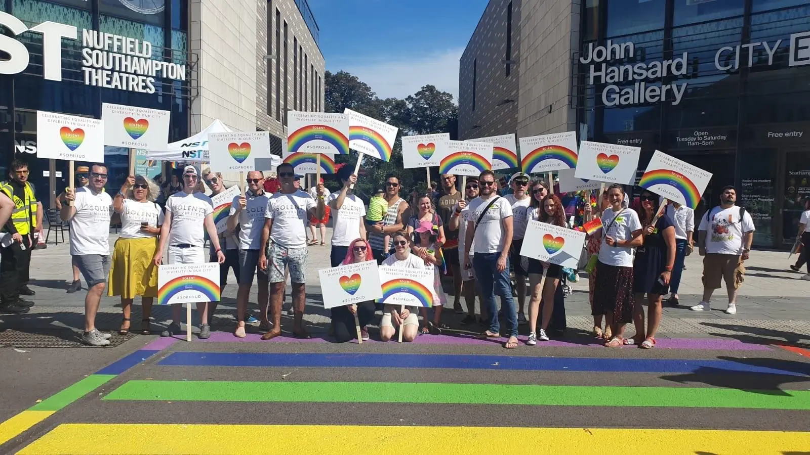 Solent University staff and Student at pride in Southampton