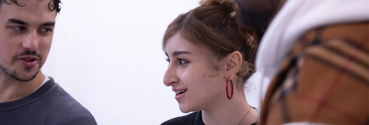 Business students working on a project