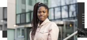 A female student looking confidently at the camera