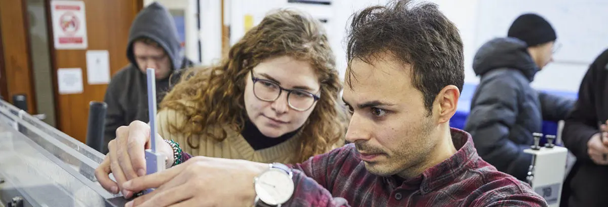 Engineering students in the lab