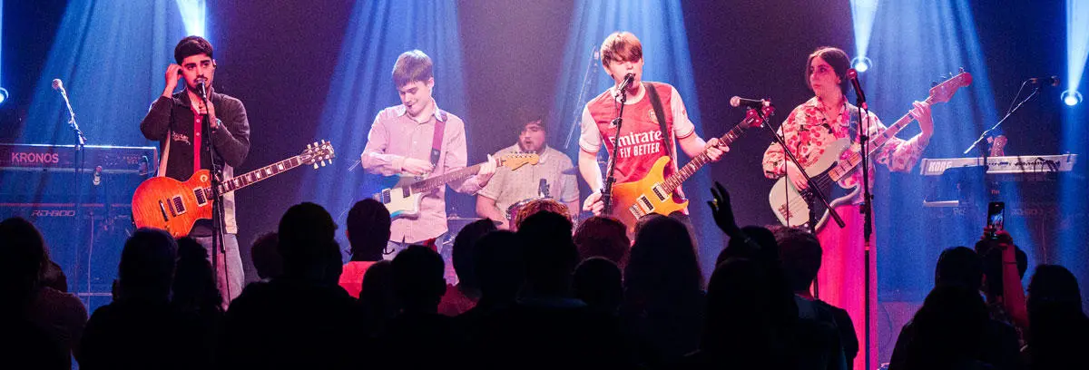 Music performance students on stage